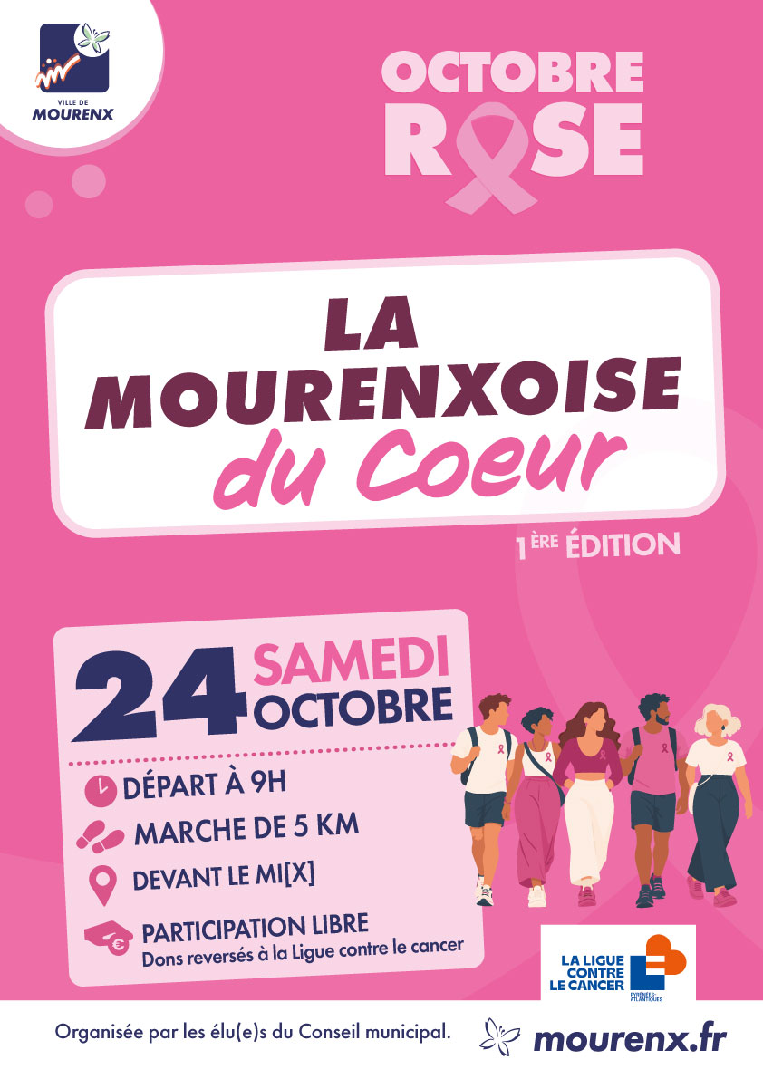 Affiche de l'édition 2026 de la marche "La Mourenxoise du Coeur"